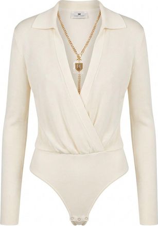 Elisabetta Franchi Bodysuit In Viscose Yarn Fabric