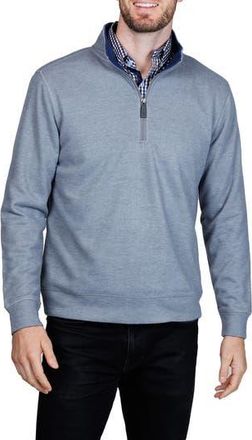 Tailorbyrd Cotton French Terry Quarter Zip Pullover in Steel Grey at Nordstrom Rack, Size Xx-Large