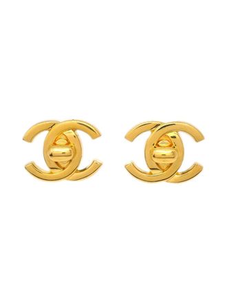 Chanel 1996 CC turnlock cllip-on earrings - Gold