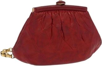 Chanel Pre-owned Leren Clutch - Dames - Vintage Clutch - Rood - ONE Size - Leer - Vintage