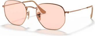 Ray-Ban Hexagonal Flat Lenses Pink Photochromatic Irregular Unisex Sunglasses RB3548N 91310X 51