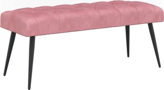 vidaXL Banco Con Tapicer&iacute;a Con Botones Rosa 110 X 40 X 46 Cm Vidaxl