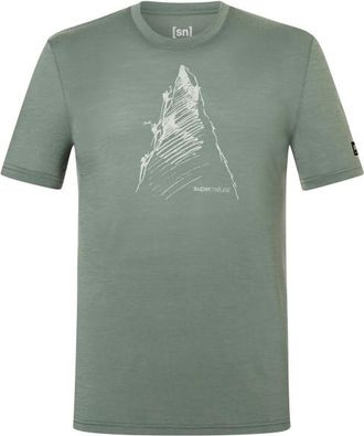 super.natural Ascenders Tee Merinoshirt f&uuml;r Herren | gr&uuml;n