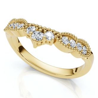 Pompeii3 Serina Diamond Wedding Guard Ring 14k Gold Lab Grown