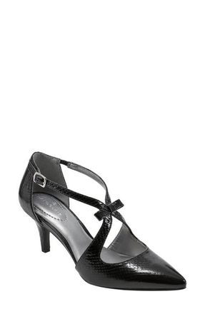 Bandolino Zeffer Kitten Heel Pump in Black Embossed at Nordstrom, Size 5.5