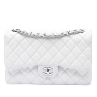 Chanel Pre-owned Classic Double Flap Shoulder Bag - Dames - Pre-owned - Wit - Maat: ONE Size Leer