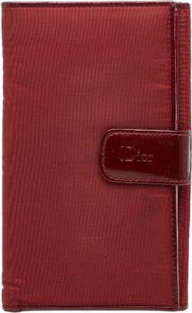 Dior Red Color Nylon Leather Long Wallet (Bi-Fold) (Pre-Owned)
