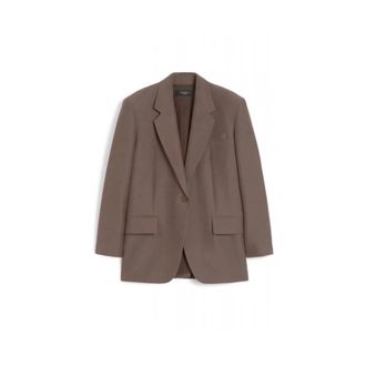 Max Mara Jassen, Dames, Bruin, XS, Leer, Max Mara Weekend - Jassen > Blazers