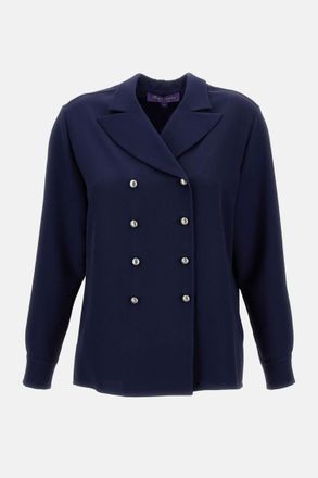 Ralph Lauren Collection Navy Blue Silk Shirt