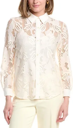 Anne Klein Button Down Blossom Lace Top