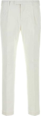 Pantaloni Torino White Pleated Chino Pants