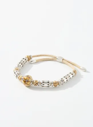 Isabel Marant Mens Beige geometric-bead bracelet