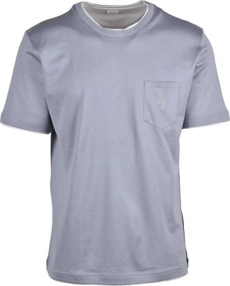 Eleventy Grey Classic Round Neckline Cotton T-Shirt