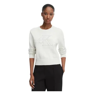 Calvin Klein Jeans Dames, Truien, Grijs, Maat: XS Katoen