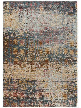 benuta Alfombra de tejido plano azul 240x340