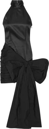 Rotate Halterneck Bow-Detail Dress - Womens - Polyester/Recycled Polyester