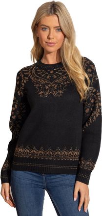Klass Lurex Patterned Jumper - Black/Bronze - XXL