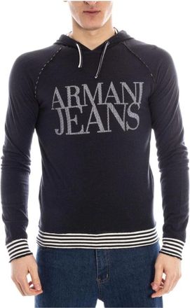 Armani Jeans Capuchontrui - Heren - Hoodies - Blauw - M - Katoen - Hoodies & sweatvesten