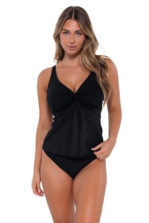 Sunsets Forever Tankini Swimsuit Top - DD Cup in Black at Nordstrom, Size 36