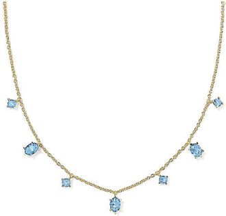 Kendra Scott Cailin Delicate Strand Womens Necklace Womens Necklace Gold Blue Violet Crystal, Brass/Cubic Zirconia
