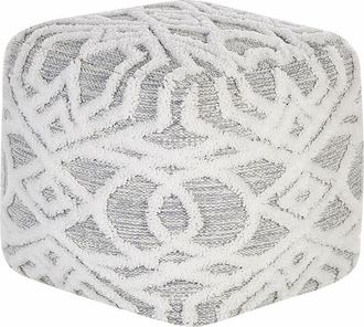 Beliani Pouffe BHILWARA Cotton Grey
