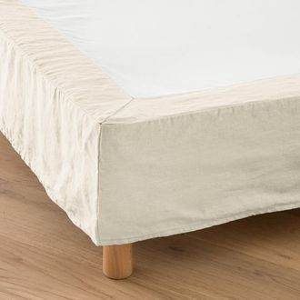 La Redoute Interieurs Korte effen bedrand in gewassen linnen, Abella