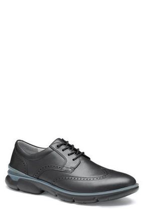 Johnston & Murphy Tanner Wingtip Waterproof Derby in Black Waterproof Full Grain at Nordstrom Rack, Size 10