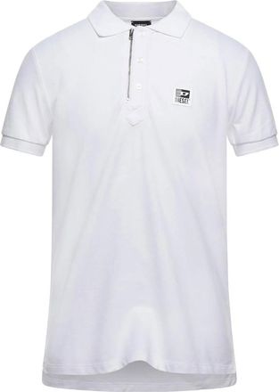Diesel Mens Diesel T-Harry White Zip Closure Polo Shirt - Size: 42