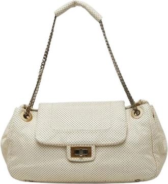 Chanel Pre-owned Vintage Shoulder Bag - Dames - Vintage Schoudertas - Wit - ONE Size - Leer - Vintage