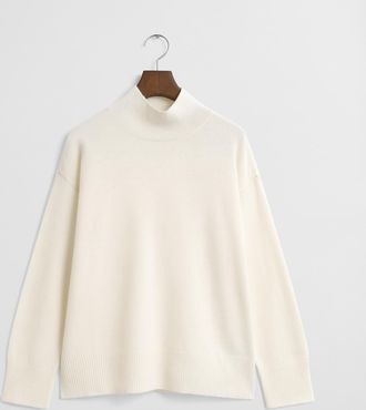 GANT Women Superfine Lambswool Turtleneck Sweater (XXXL) CREAM