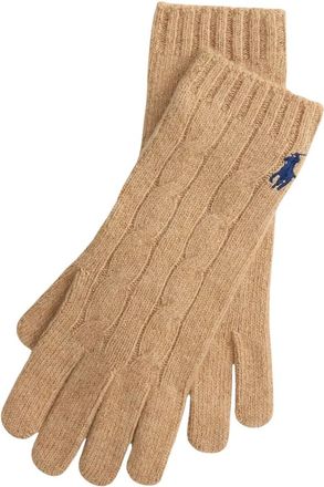 Ralph Lauren Guantes de Lana y Cachemira con Punto Trenzado - Accessories - Mujer - Beige - ONE SIZE