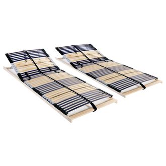 vidaXL Vidaxl - Somieres De L&aacute;minas Con 42 Listones 7 Zonas 2 Uds 80x200 Cm