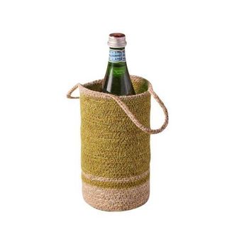 Be Home Hydra Woven Seagrass Bottle Holder in Chartreuse at Nordstrom