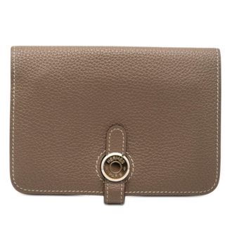 Herm&egrave;s Etoupe Gray Grayish Togo Leather Wallet (Bi-Fold) (Pre-Owned)