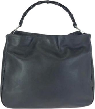 Gucci Pre-owned Shoulder Bags, female, Black, Size: ONE SIZE Pre-owned Bamboo Leather 2way Bag