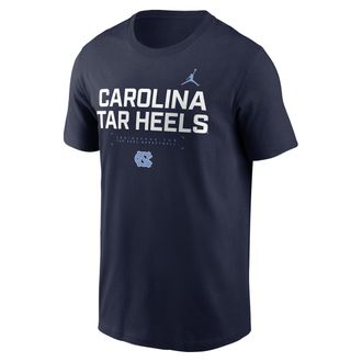Nike Jordan Mens North Carolina Courtside Basketball Jordan Brand Dri-FIT College T-Shirt in Blue | 0JET41SNCN-4V1