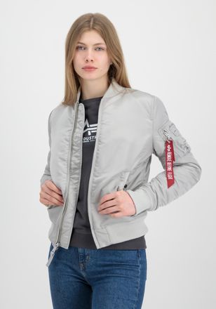 Alpha Industries Bomberjacke ALPHA INDUSTRIES MA-1 VF Vintage Fit 59 W, Damen, Gr. M, grau (pastel grau), Obermaterial: 100% Nylon; Futter: 100% Nylon; F&uuml;llung: 100% P
