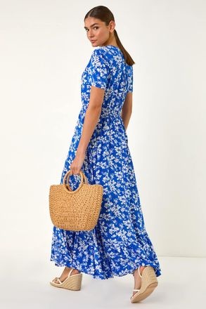Roman Floral Button Maxi Dress