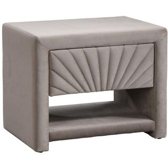 Vente-Unique Comodino 1 cassetto e 1 nicchia Velluto Beige - ulami
