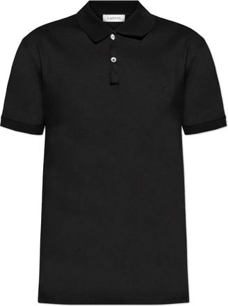 Lanvin Cotton Polo - Heren - Polos - Zwart - 2XL - Katoen - Tops