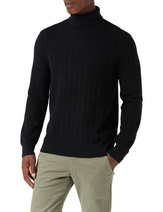 A|X Armani Exchange Mens Substainable, Long Sleeves, Soft Touch, roll Neck Jumper Sweater, Schwarz, X-Small