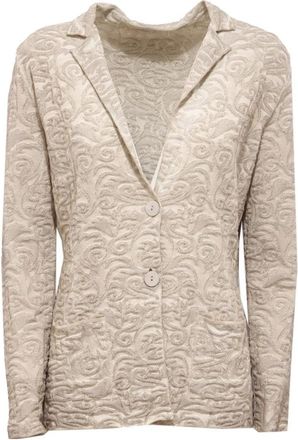 KANGRA Geverfde jas Made in Italy - Dames - Vesten - Beige - L - Leer - Truien & Vesten