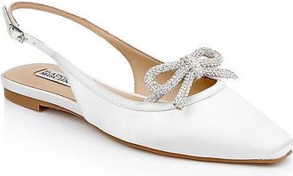 Badgley Mischka Genesis Bow Satin Slingback Flats