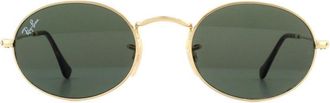 Ray-Ban Oval Unisex Gold Green G-15 Sunglasses Metal - One Size