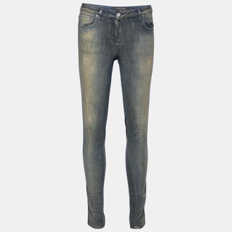 Roberto Cavalli Light Blue Faded Denim Skinny Jeans