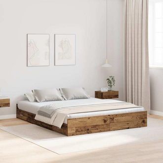 vidaXL Cama Con Almacenamiento Con Cabecera Madera Vieja 140 X 200 Cm Vidaxl