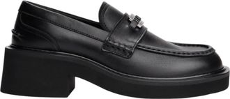 Tommy Jeans Chunky Heel Loafers - Dames - Loafers - Zwart - 39 EU - Leer - Schoenen