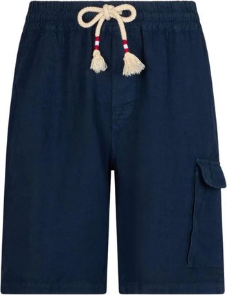 MC2 Saint Barth Marseille Linnen Shorts - Heren - Korte Broeken - Blauw - L - Linnen - Korte Broeken