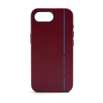 Piquadro Accessoires, unisex, Rood, ONE Size, Katoen, Mag Safe Lederen Hoesje voor i Phone 17