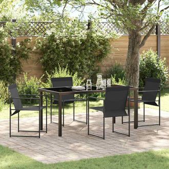 vidaXL Conjunto De Comedor De Jard&iacute;n 5 Pcs Negro Vidaxl